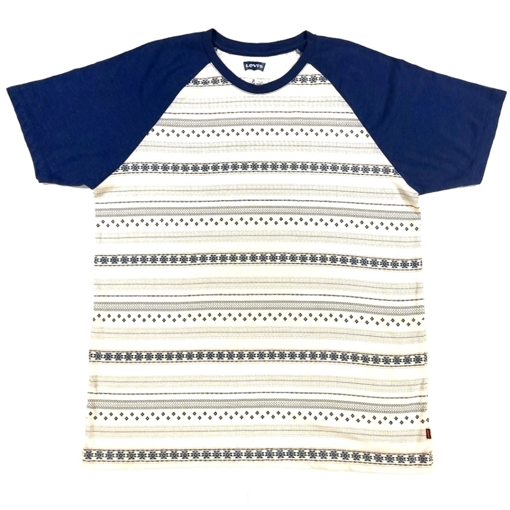 3/$20 Levi's White/Blue Striped Designs T-shirt